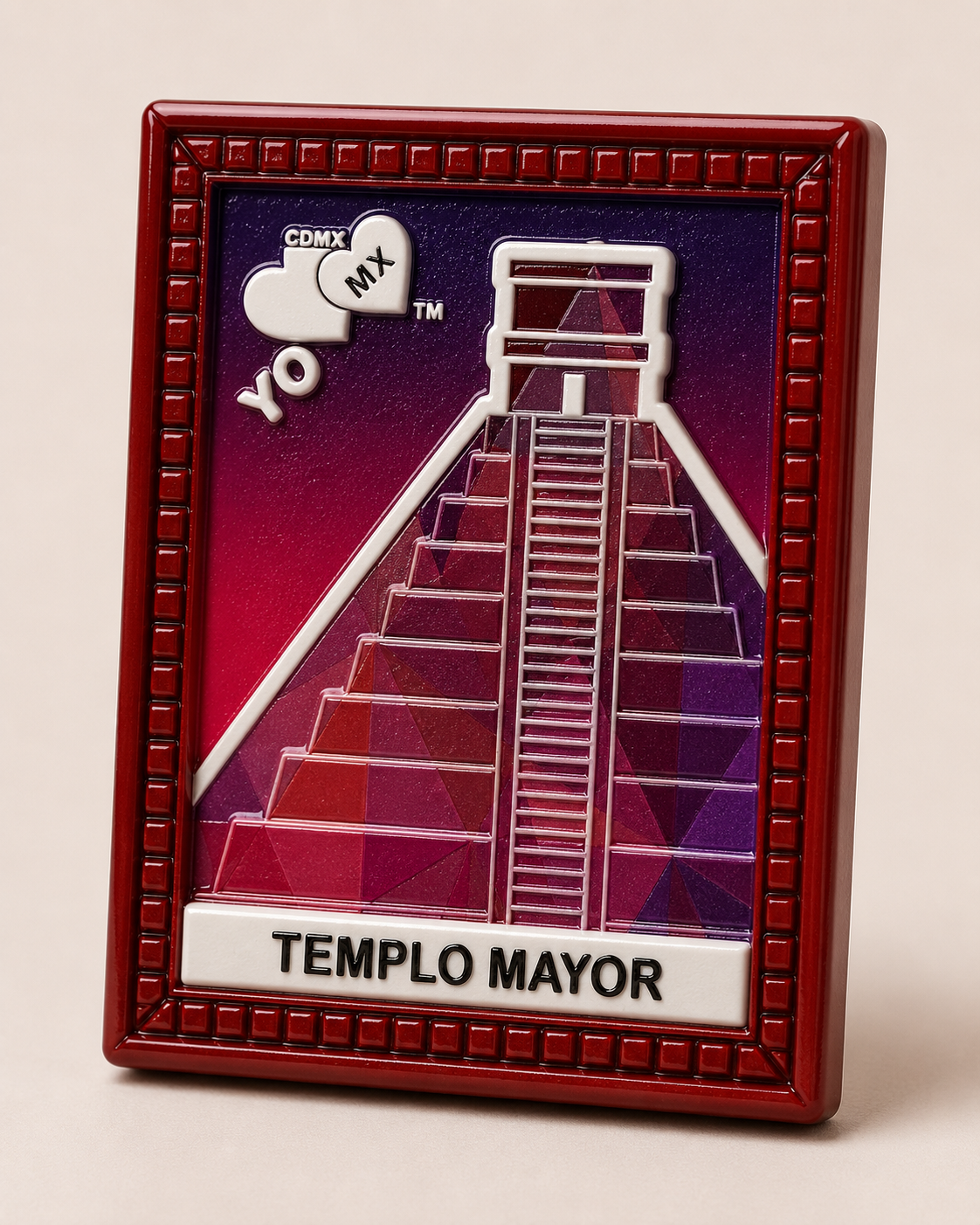 Imán YO ❤️ MX — Templo Mayor minimal