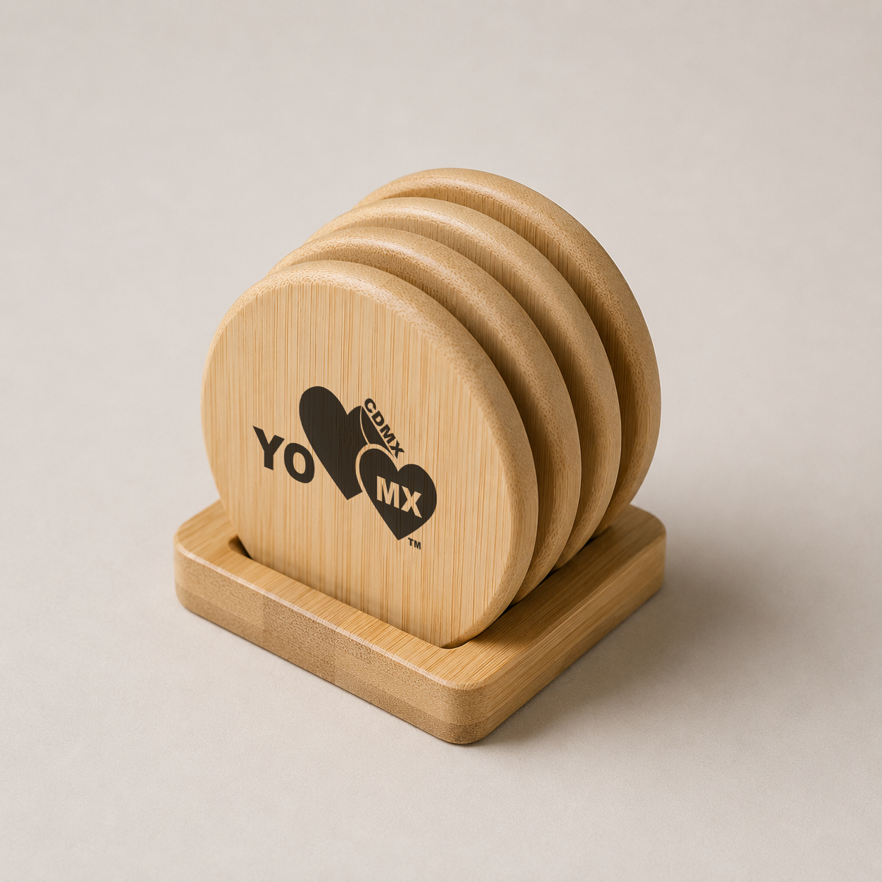 Portavasos YO ❤️ MX — Bamboo Set